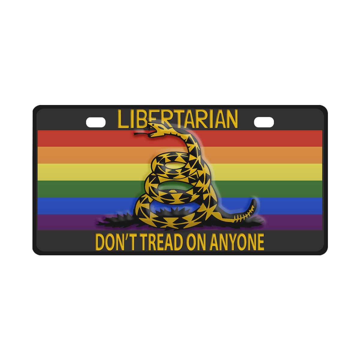 Don't Tread on Anyone LGBTQ -Framed License Plate
