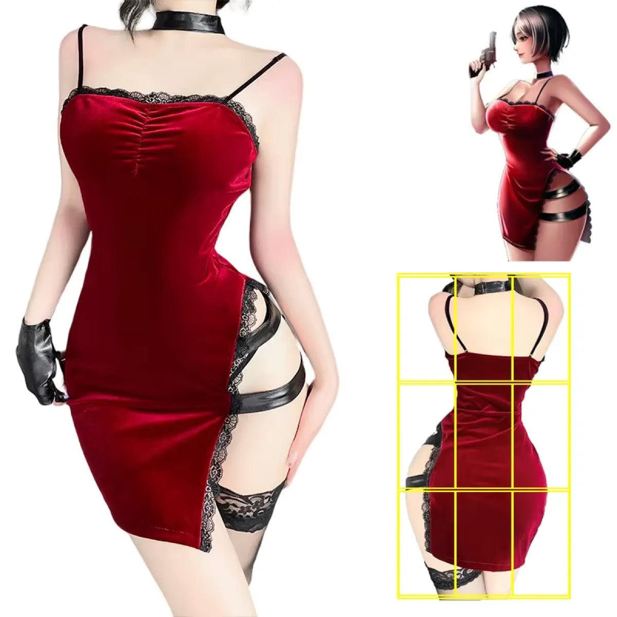 Ada Wong Resident Evil Cosplay Red Dress – Lace Cheongsam