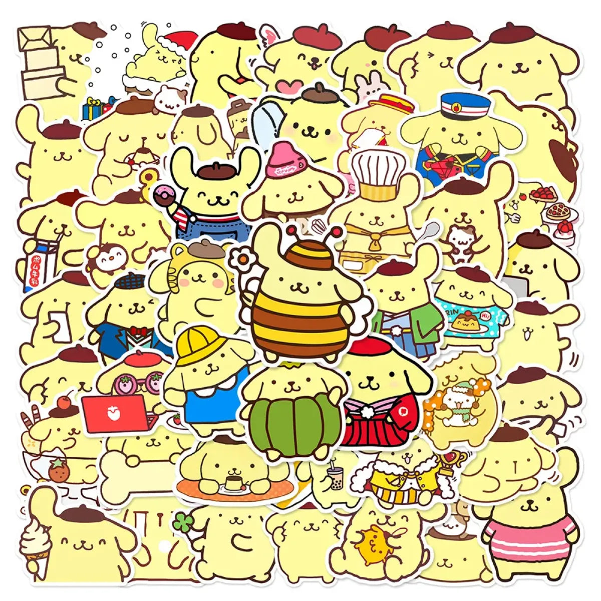 50pcs Sanrio Cartoon Stickers - Hello Kitty, Kuromi, My Melody