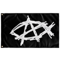AnarchoChristian - Anarchist Fish Single-Sided Flag