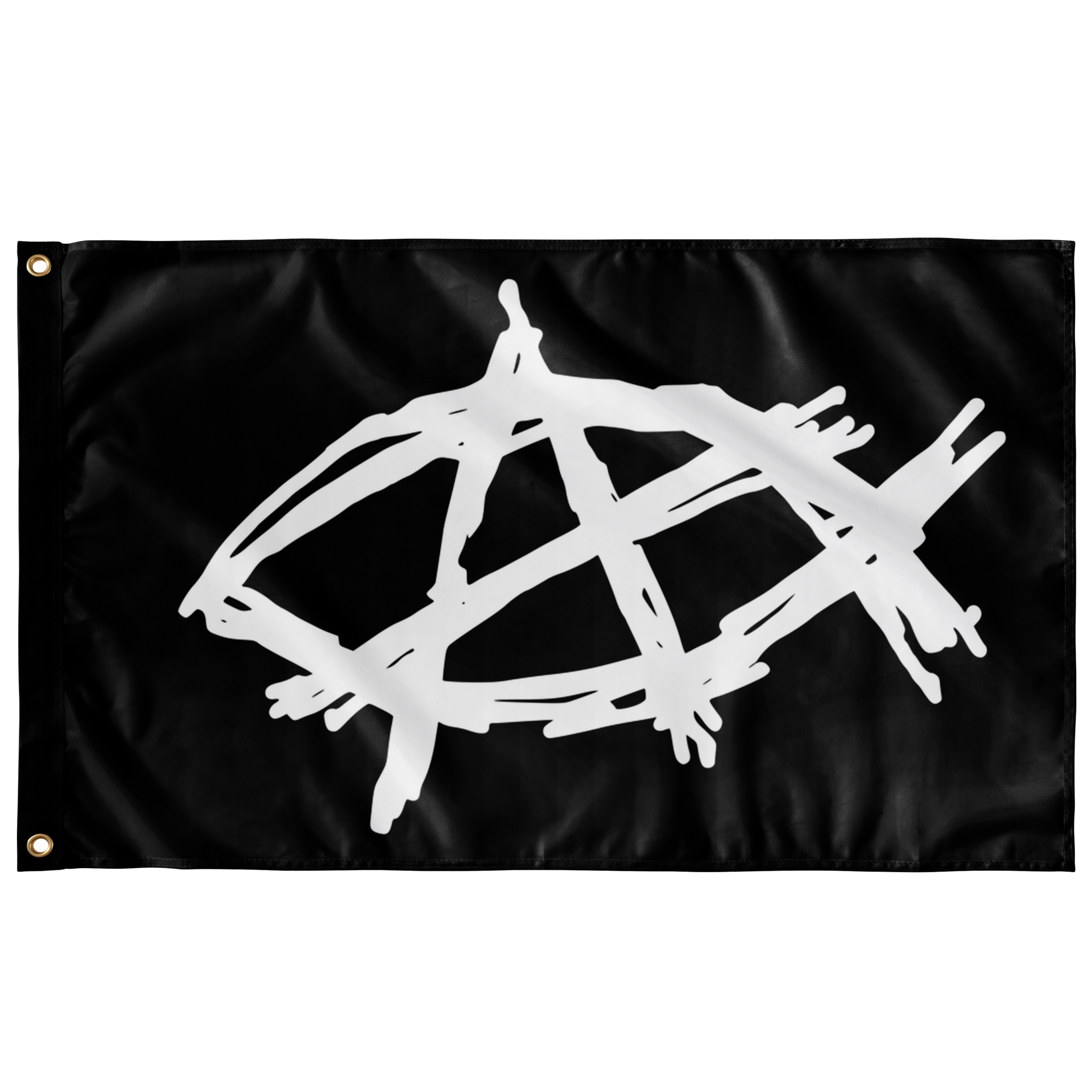 AnarchoChristian - Anarchist Fish Single-Sided Flag