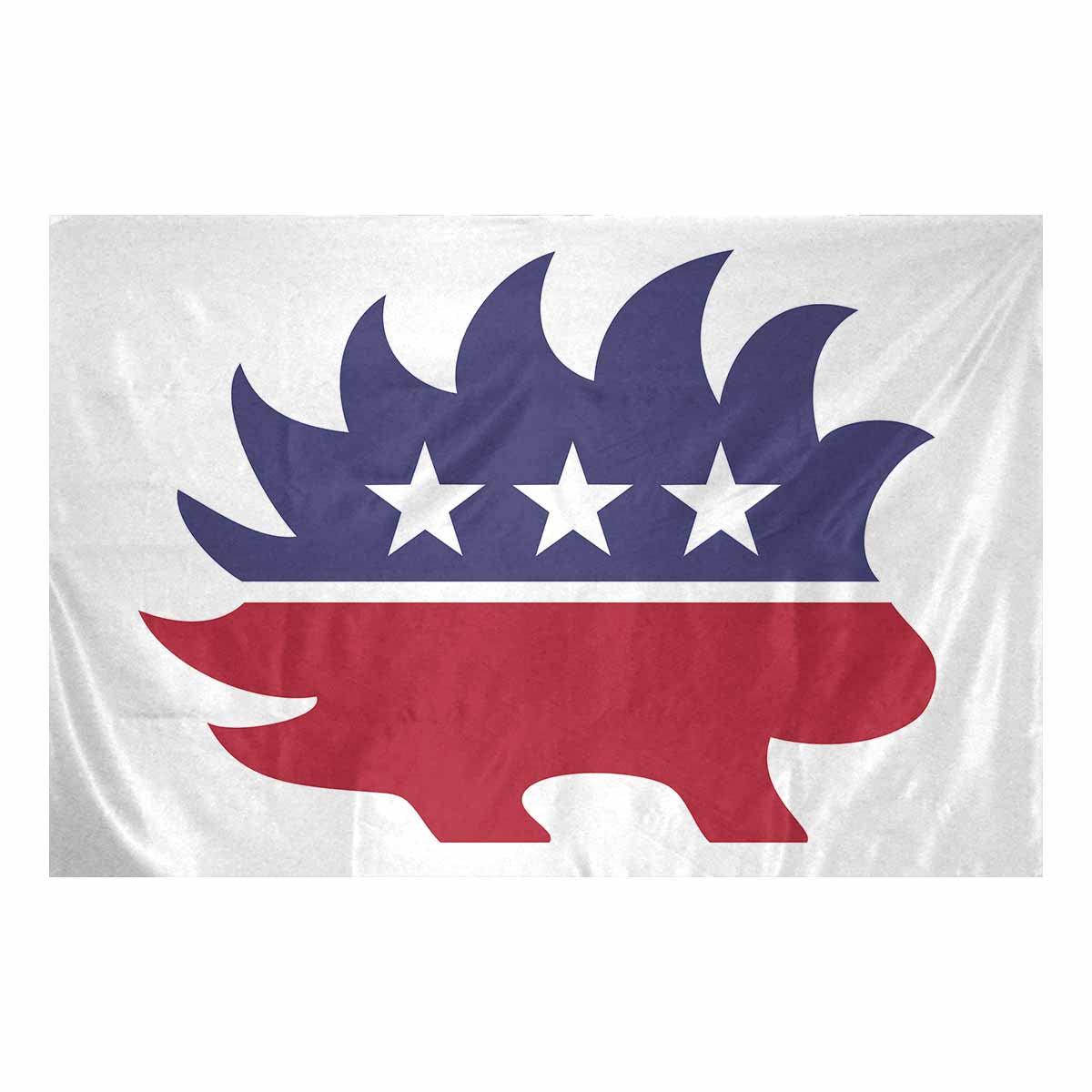 Red white and Blue Porcupine  Single Sided  Wall Tapestry 90"x 60"