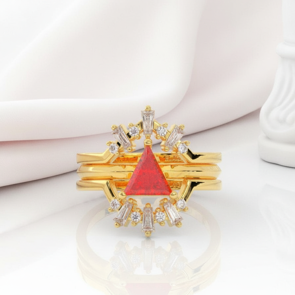 Alchemist 3 Piece Ring Set (Women)- 14k Rose Gold Video Game Inspired Rings