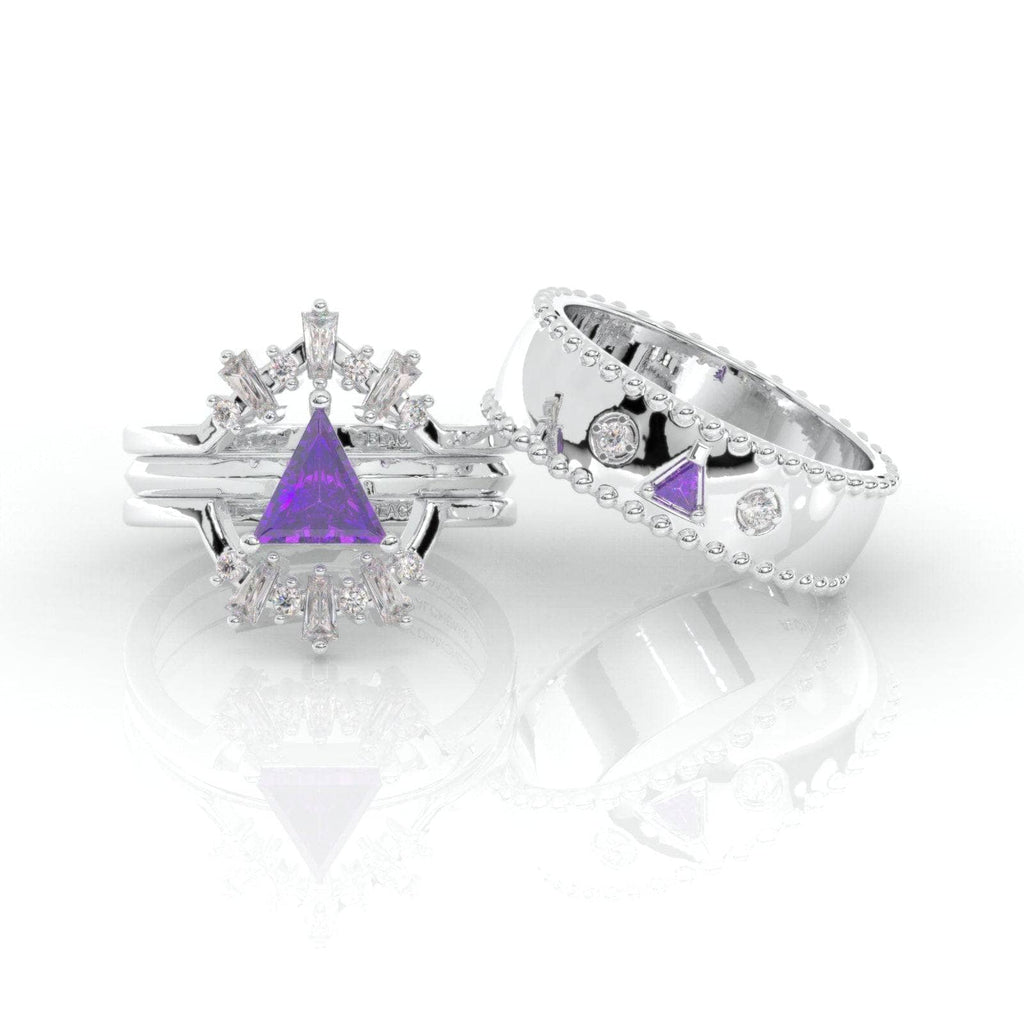Alchemist 3 Piece Ring Set (Women)- 14k Rose Gold Video Game Inspired Rings