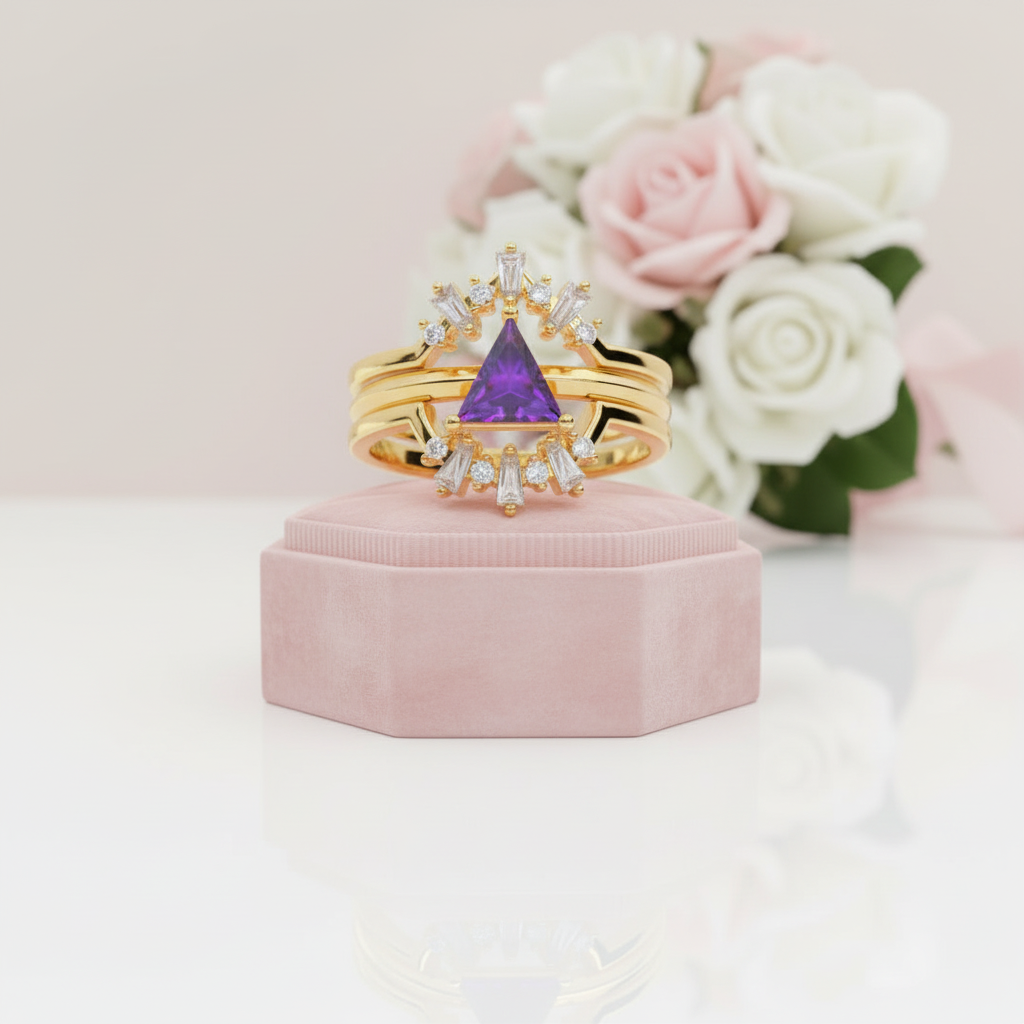 Alchemist 3 Piece Ring Set (Women)- 14k Rose Gold Video Game Inspired Rings