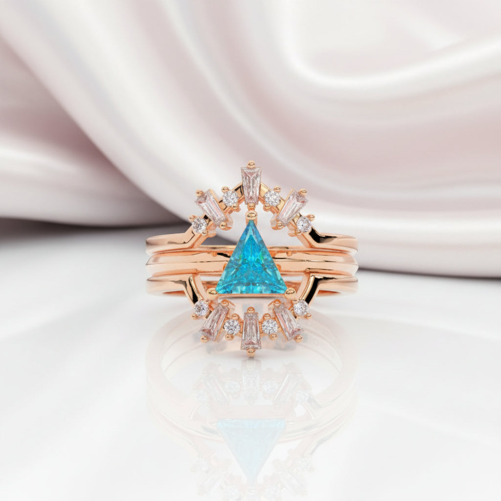 Alchemist 3 Piece Ring Set (Women)- 14k Rose Gold Video Game Inspired Rings