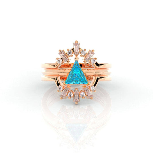 Alchemist 3 Piece Ring Set (Women)- 14k Rose Gold Video Game Inspired Rings