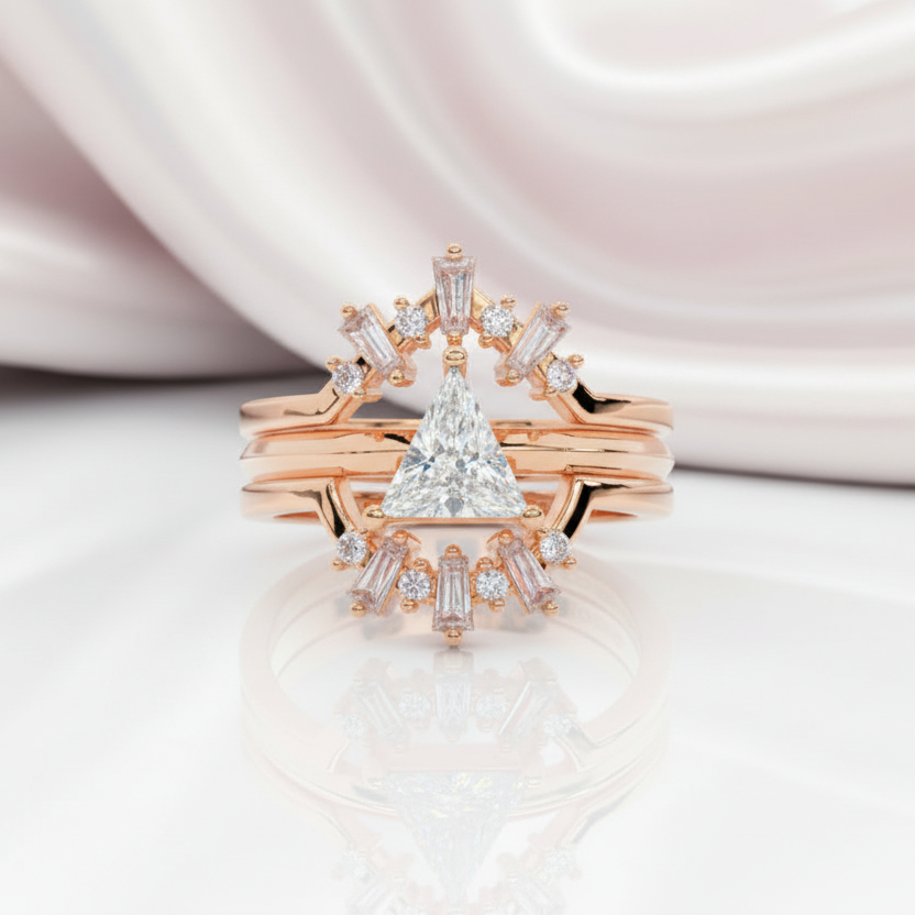 Alchemist 3 Piece Ring Set (Women)- 14k Rose Gold Video Game Inspired Rings