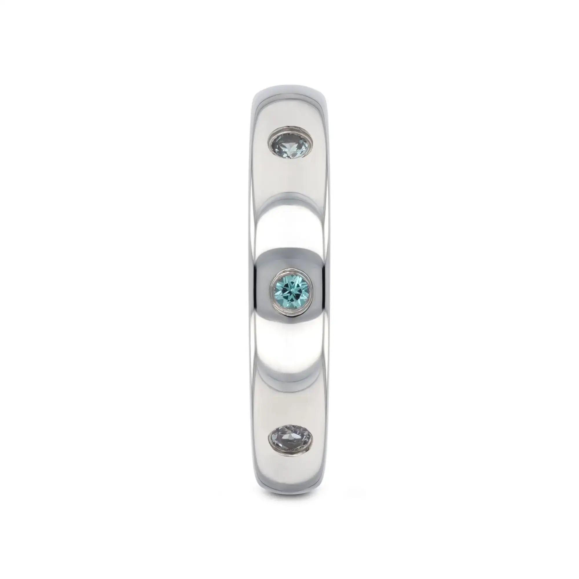 ALEX Polished Domed Tungsten Carbide Ring with Alexandrite Setting - 4mm