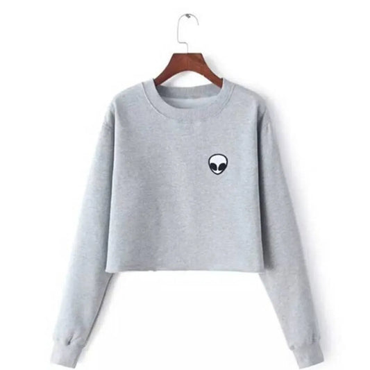 Alien Fleece Crop Top Sweater