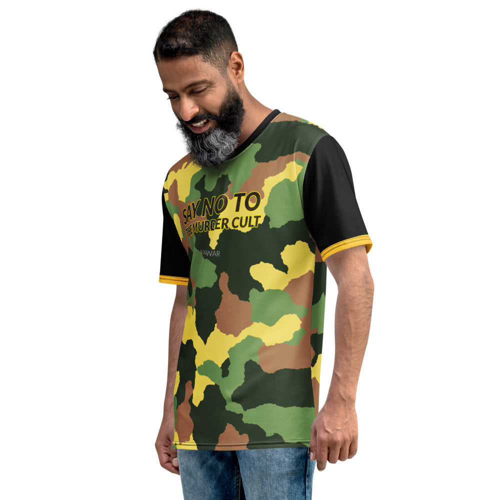 Say No to the Murder Cult Anti-war Ringer Tee Men's Camo T-shirt