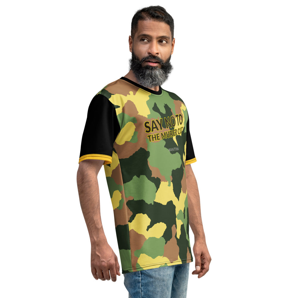 Say No to the Murder Cult Anti-war Ringer Tee Men's Camo T-shirt