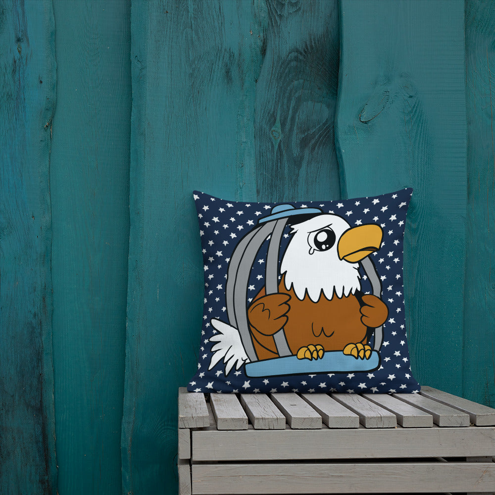 Caged Freedom Cartoon Pillow