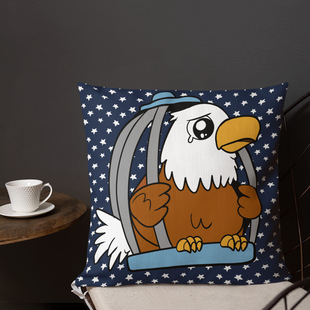 Caged Freedom Cartoon Pillow