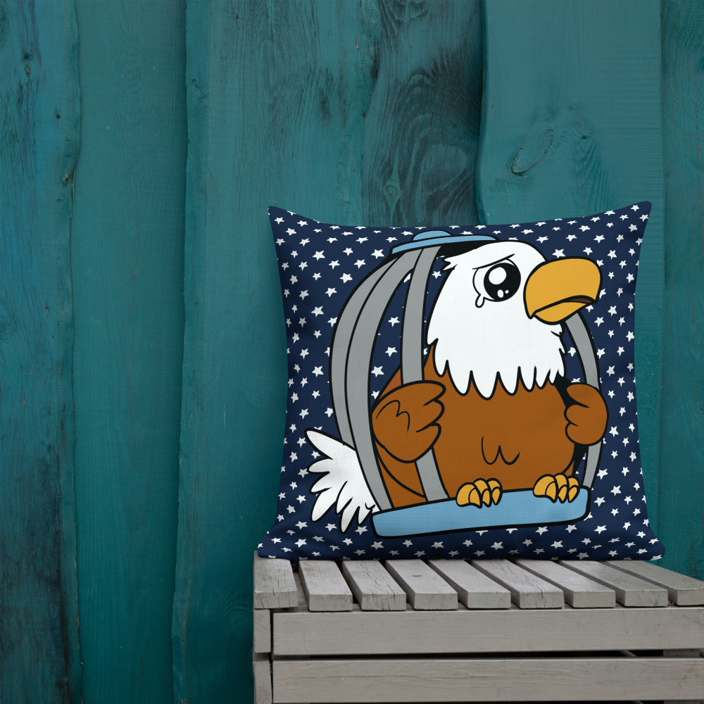 Caged Freedom Cartoon Pillow