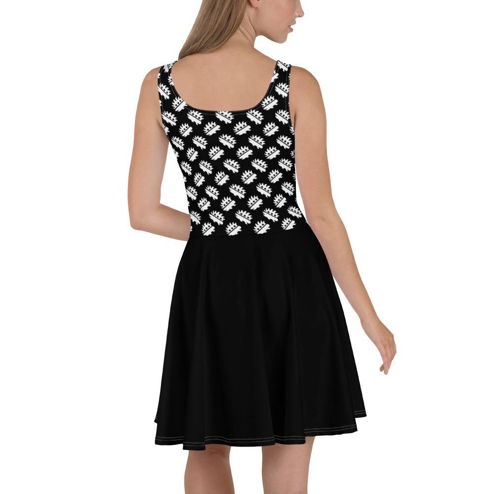 Black Porcupine Skater Dress