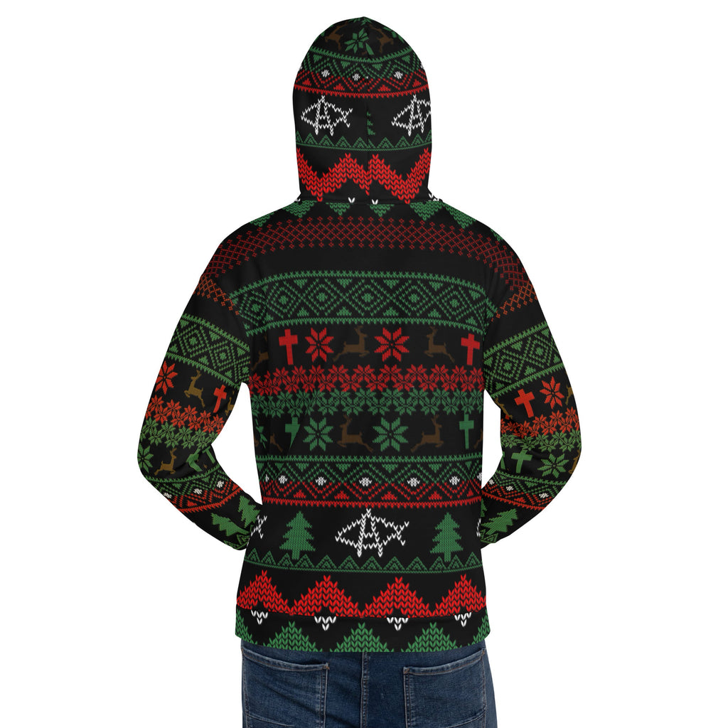 AnarchoChristian No King but Christ Unisex Ugly Christmas Sweater Hoodie