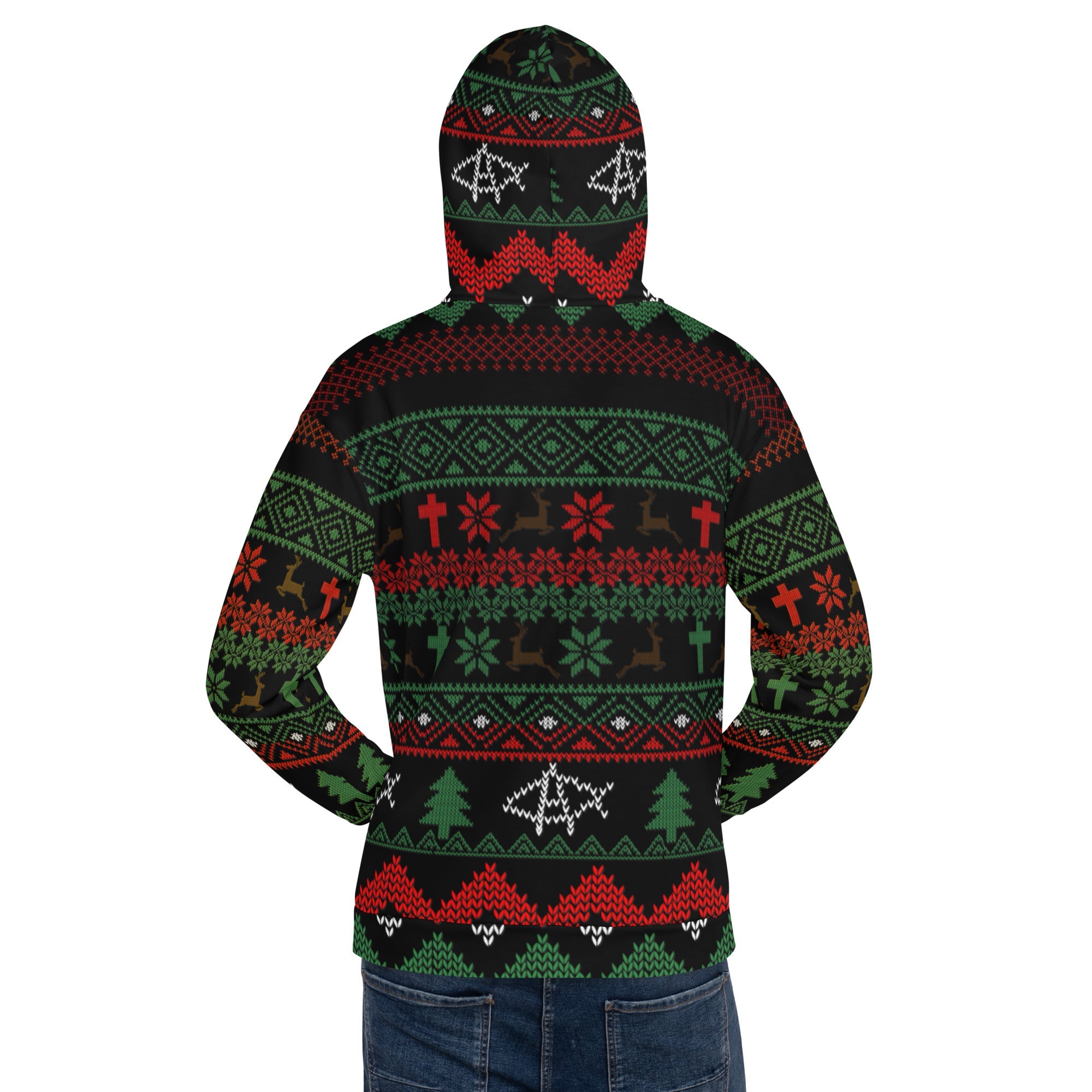 AnarchoChristian No King but Christ Unisex Ugly Christmas Sweater Hoodie