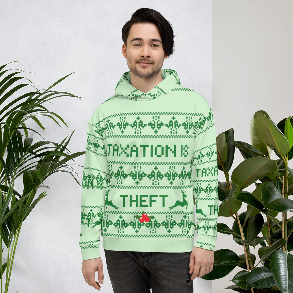 Taxation is Theft Ugly Christmas Sweater Unisex Hoodie