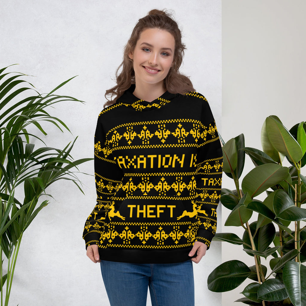 Taxation is Theft Ugly Christmas Sweater Unisex Hoodie