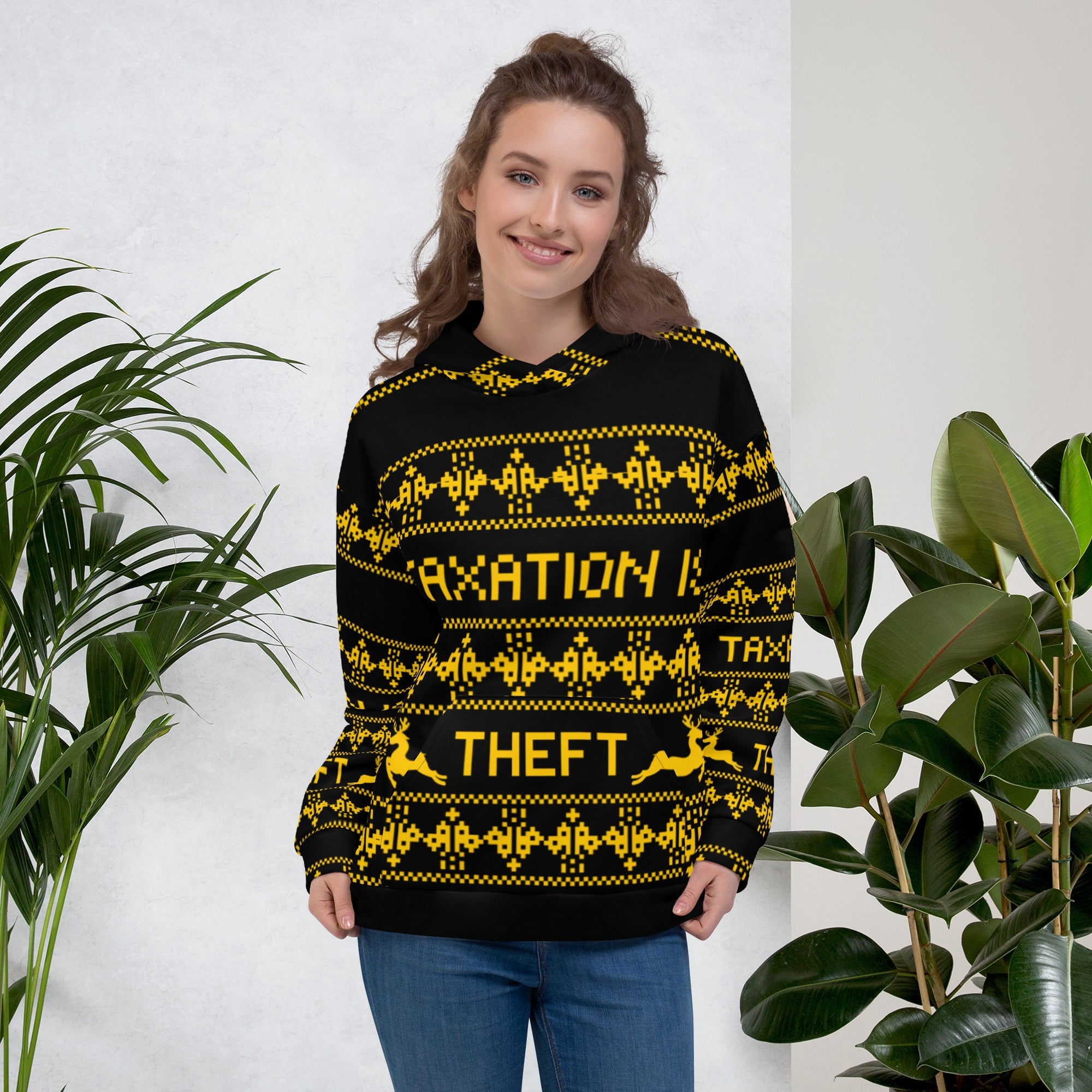 Taxation is Theft Ugly Christmas Sweater Unisex Hoodie