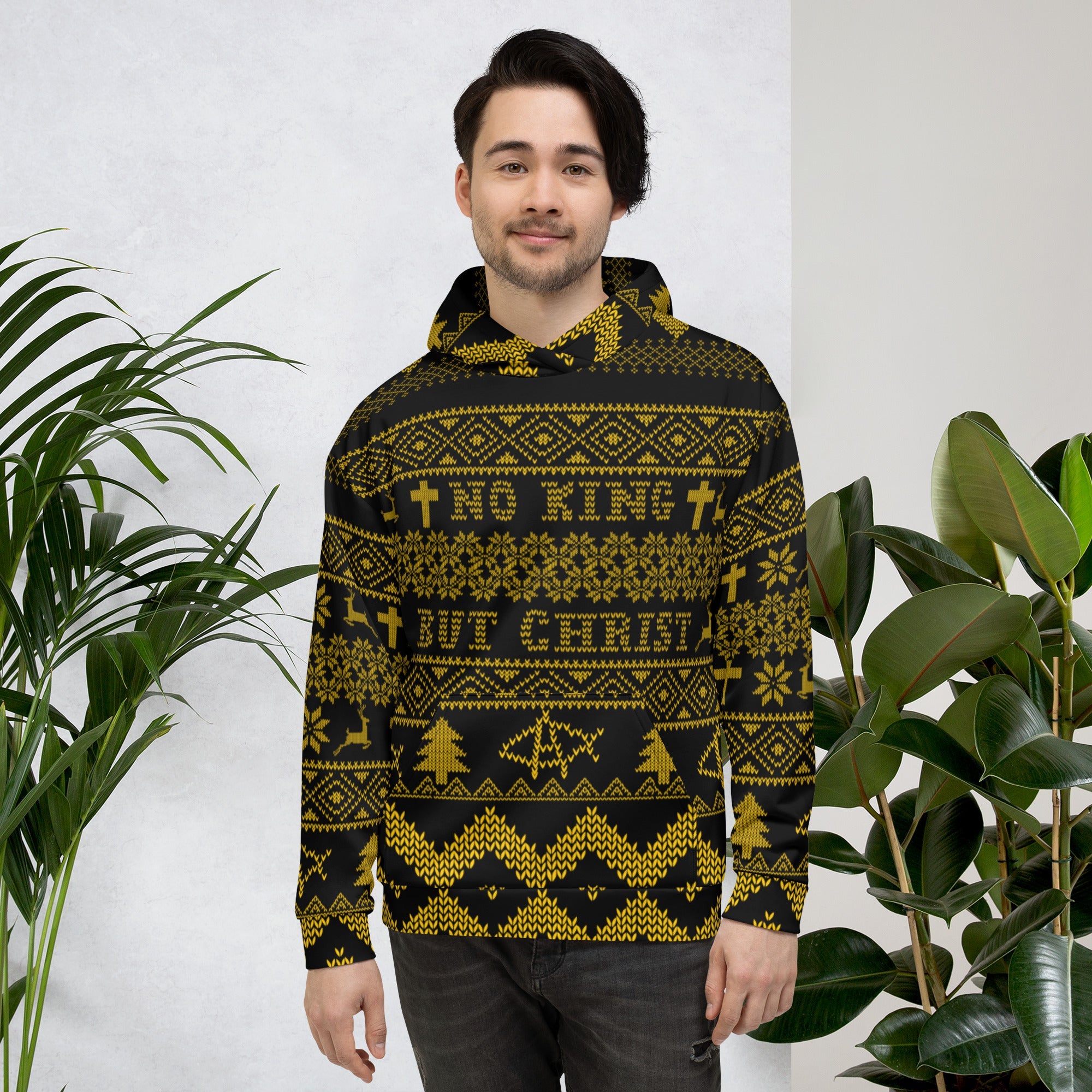 No King But Christ AnarchoChristian Ugly Christmas Unisex Hoodie