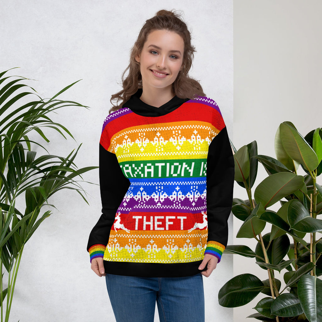 Taxation is theft LGBTQ Ugly Christmas Sweater Hoodie Unisex Hoodie