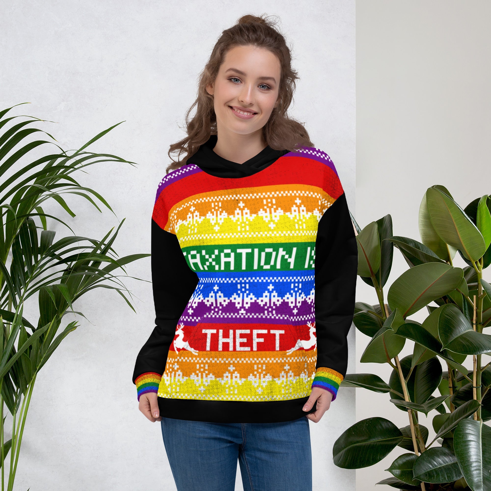 Taxation is theft LGBTQ Ugly Christmas Sweater Hoodie Unisex Hoodie