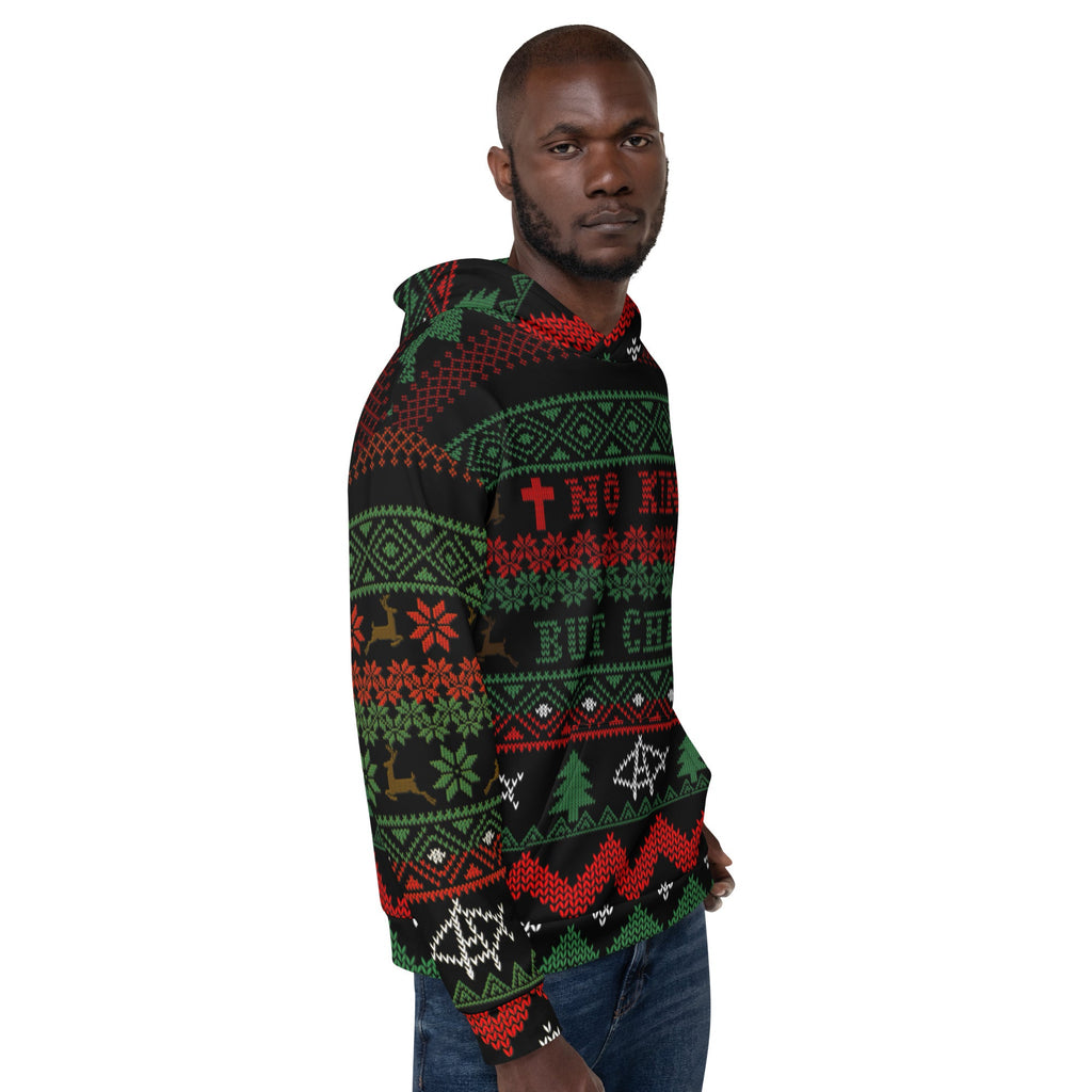 AnarchoChristian No King but Christ Unisex Ugly Christmas Sweater Hoodie