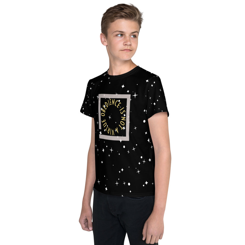 Obedience is Not a Virtue Starfield Youth crew neck t-shirt