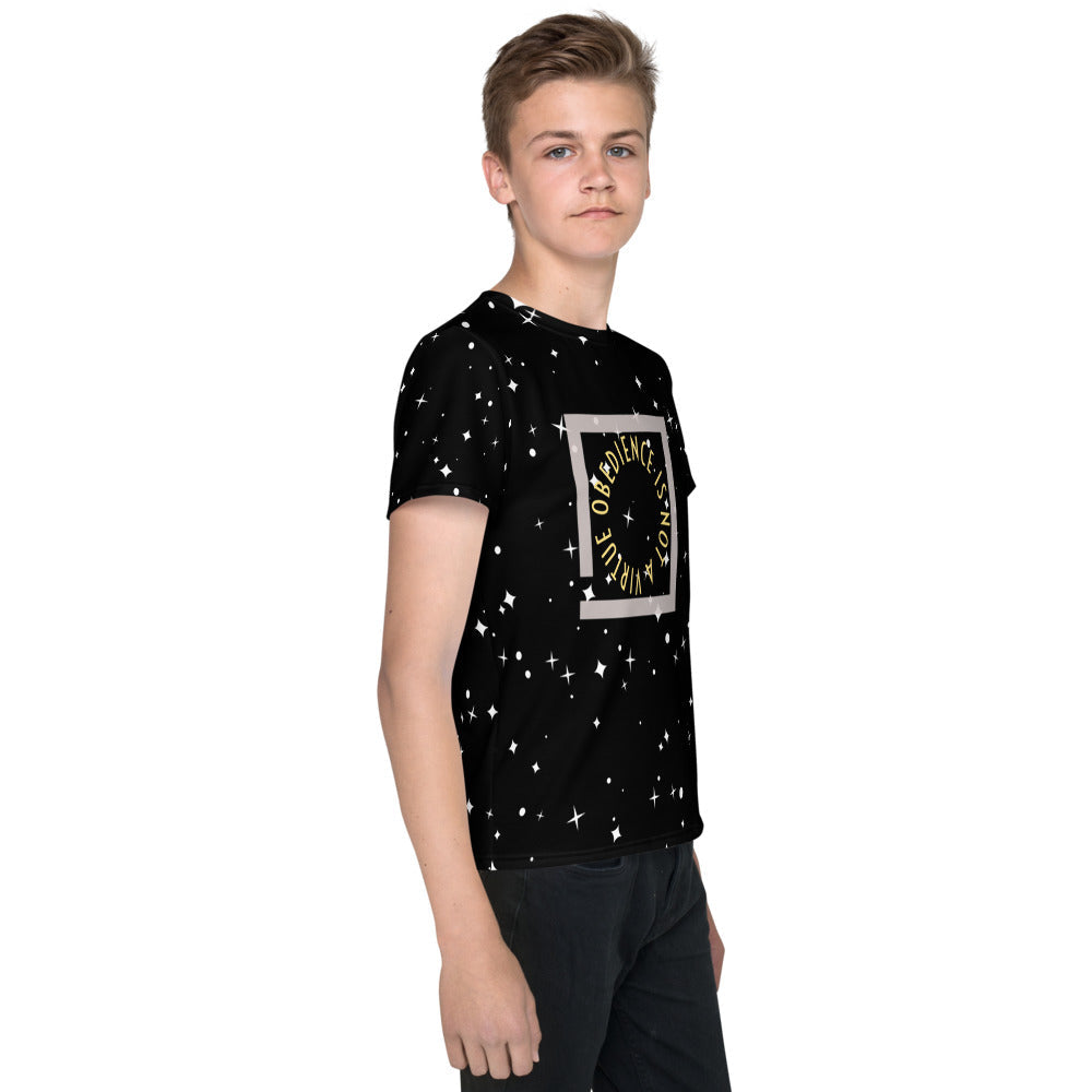Obedience is Not a Virtue Starfield Youth crew neck t-shirt