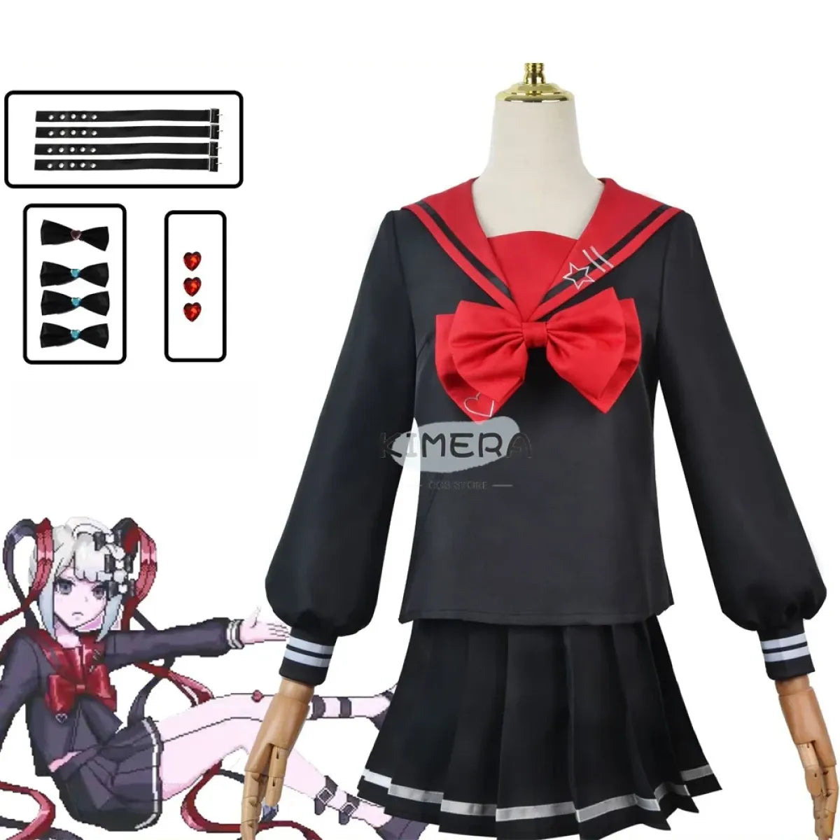 Needy Girl Overdose/Angel Carnival Party Costume - Laser JK Sailor Suit Halloween Cosplay