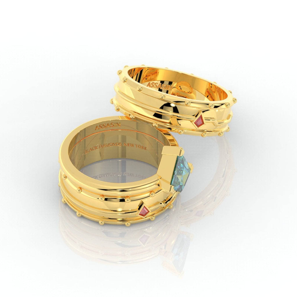 Assassin's Promise Ring Set (Women)- 14k Yellow Gold Video Game Inspired Rings
