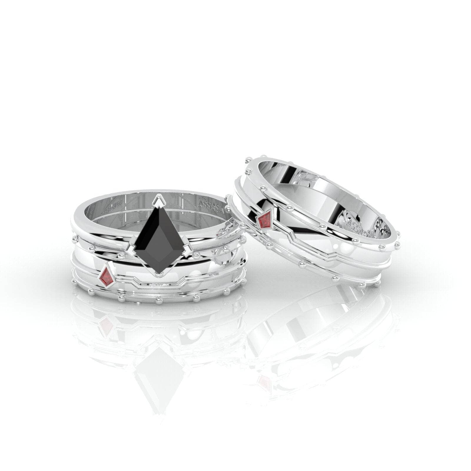 Assassin's Promise Ring Set (Women)- 14k Yellow Gold Video Game Inspired Rings
