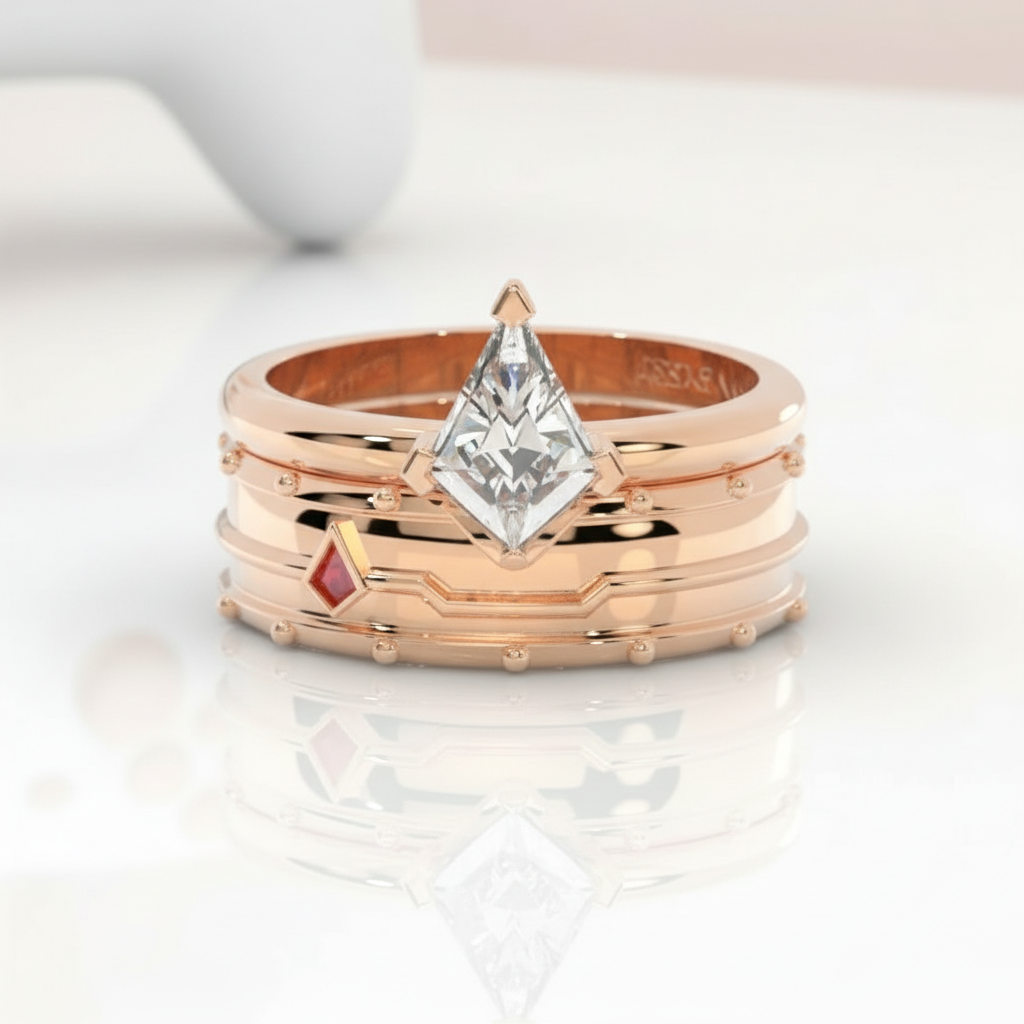 Assassin's Promise Ring Set (Women)- 14k Yellow Gold Video Game Inspired Rings