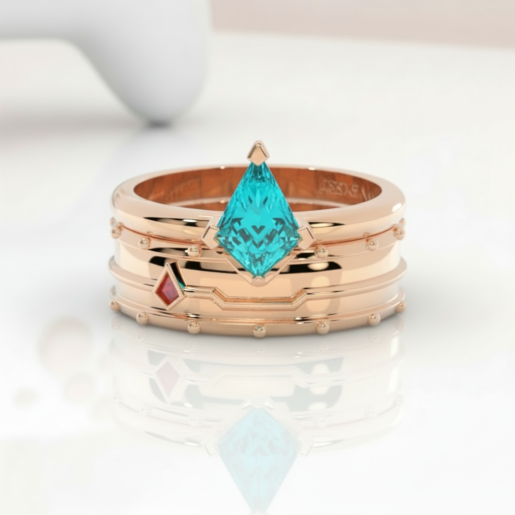 Assassin's Promise Ring Set (Women)- 14k Yellow Gold Video Game Inspired Rings