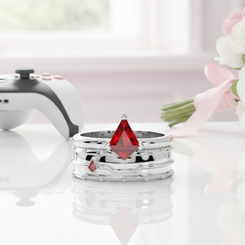 Assassin's Promise Ring Set (Women)- 14k Yellow Gold Video Game Inspired Rings