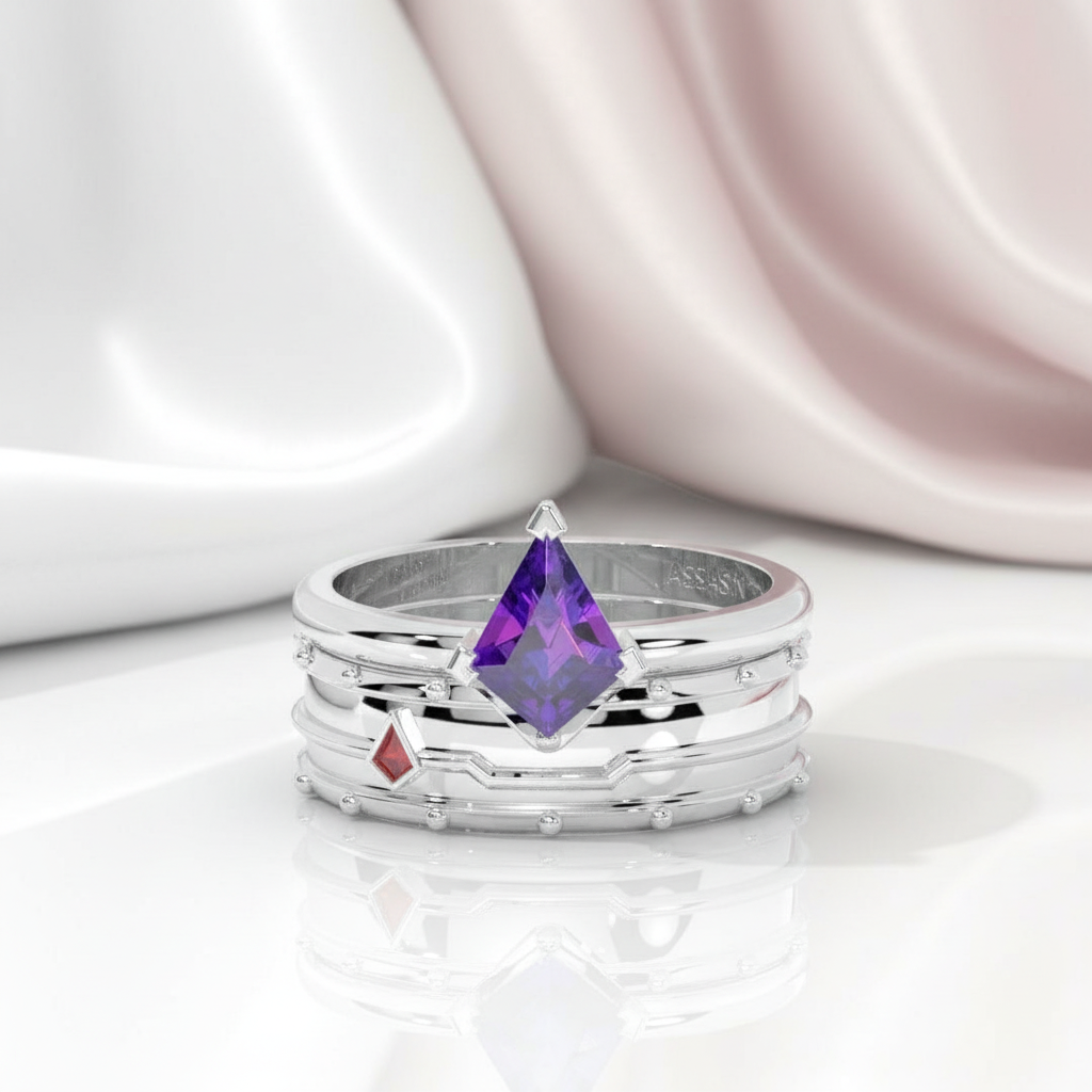 Assassin's Promise Ring Set (Women)- 14k Yellow Gold Video Game Inspired Rings