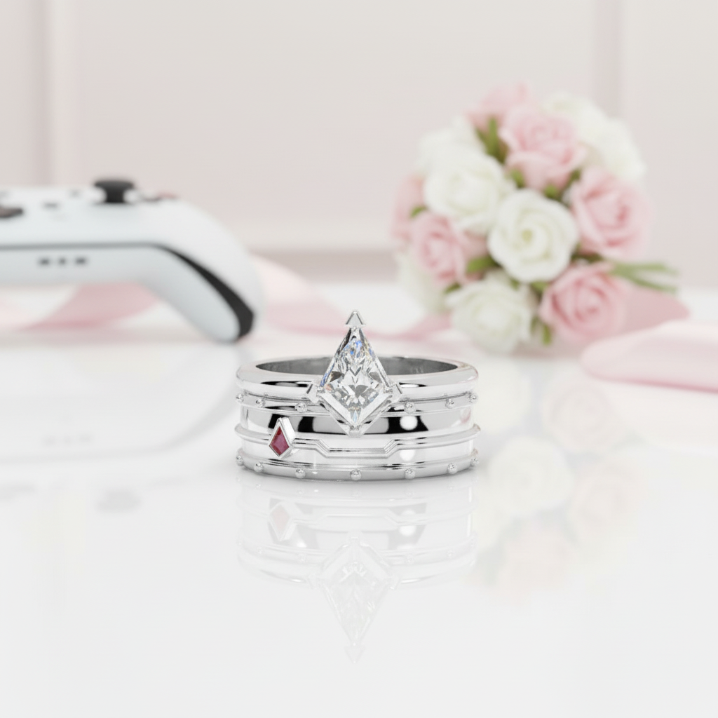 Assassin's Promise Ring Set (Women)- 14k Yellow Gold Video Game Inspired Rings