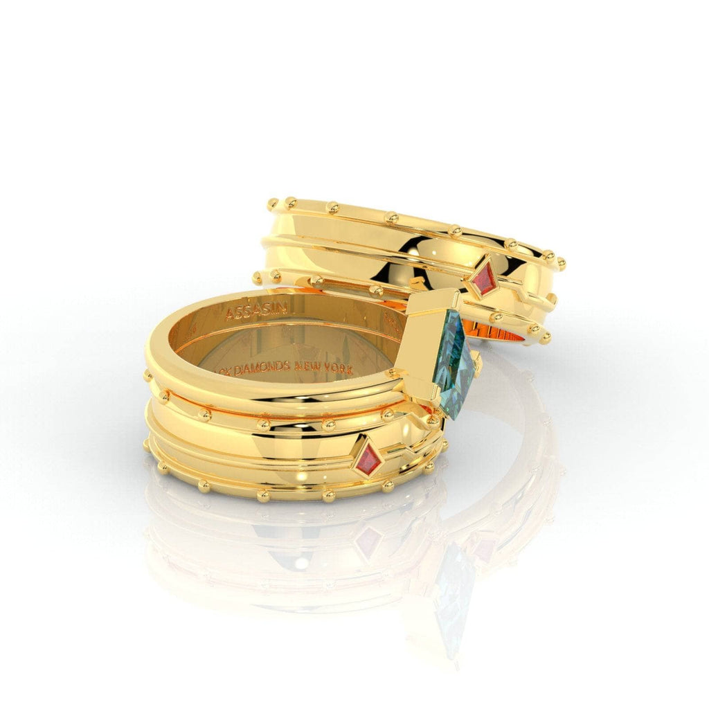 Assassin's Promise Ring Set (Women)- 14k Yellow Gold Video Game Inspired Rings