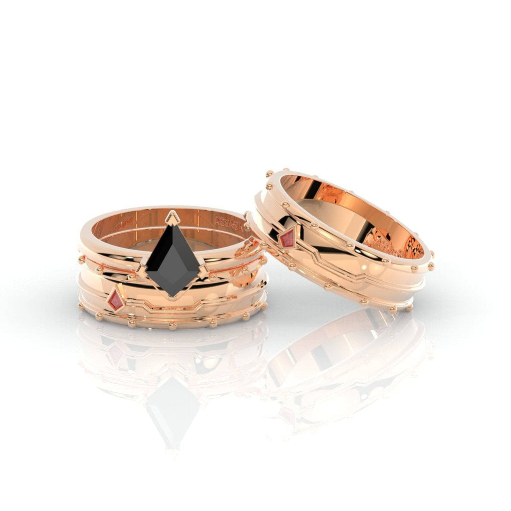 Assasin's Promise Ring Band (Unisex)- 14k Yellow Gold Video Game Inspired Rings