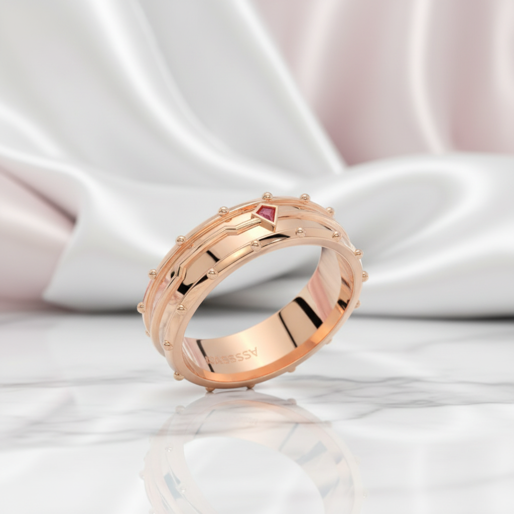 Assasin's Promise Ring Band (Unisex)- 14k Yellow Gold Video Game Inspired Rings