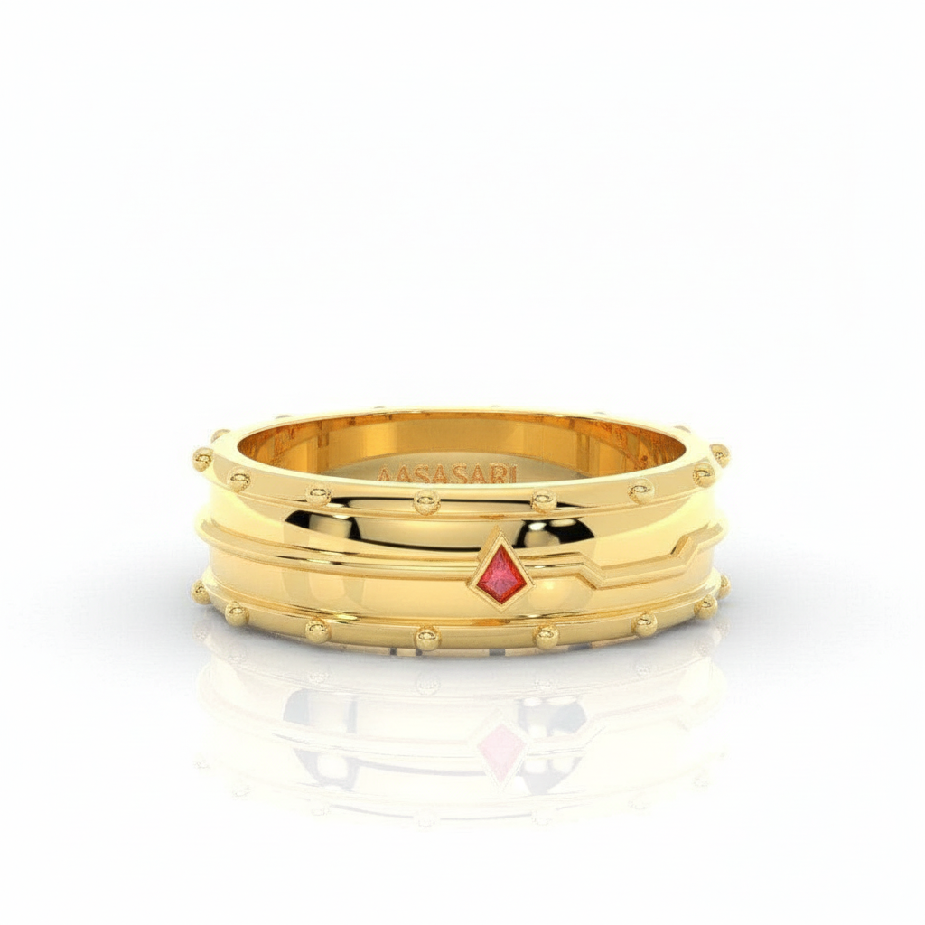 Assasin's Promise Ring Band (Unisex)- 14k Yellow Gold Video Game Inspired Rings