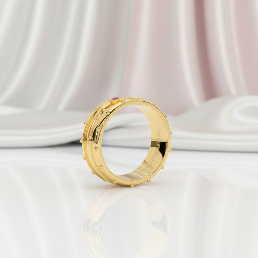 Assasin's Promise Ring Band (Unisex)- 14k Yellow Gold Video Game Inspired Rings