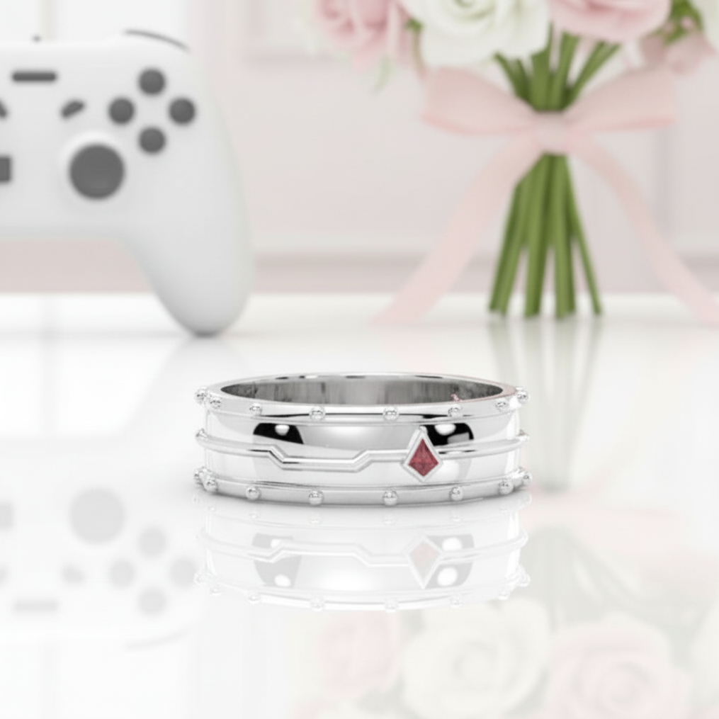 Assasin's Promise Ring Band (Unisex)- 14k Yellow Gold Video Game Inspired Rings