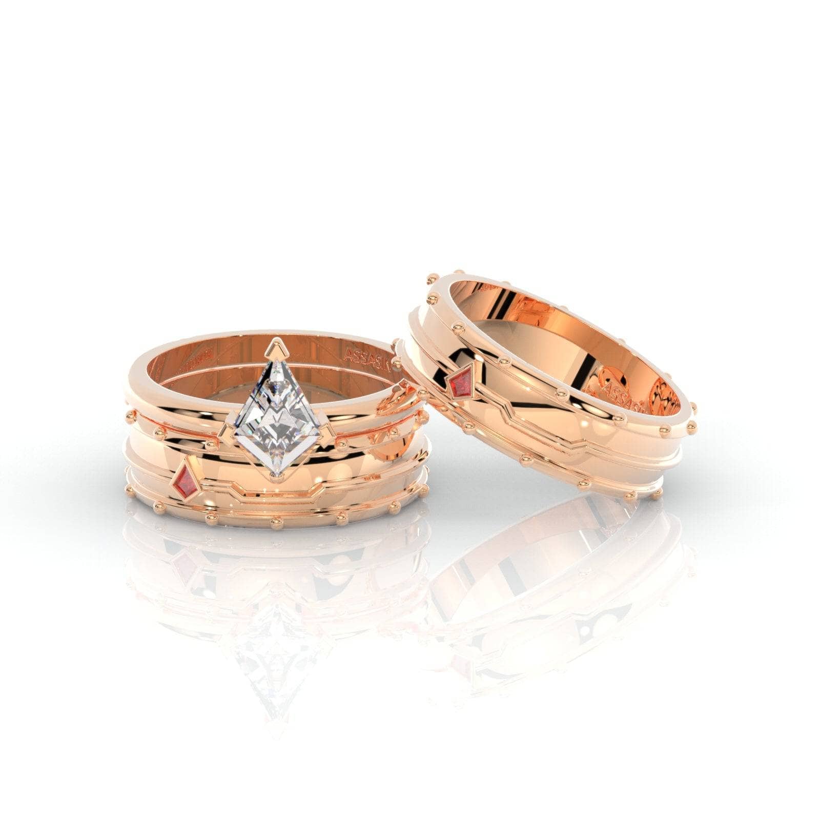 Assasin's Promise Ring Band (Unisex)- 14k Yellow Gold Video Game Inspired Rings