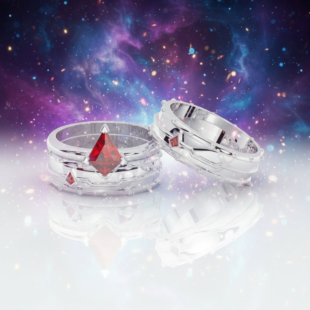 Assassin's Promise Ring Set (Women)- 14k Yellow Gold Video Game Inspired Rings