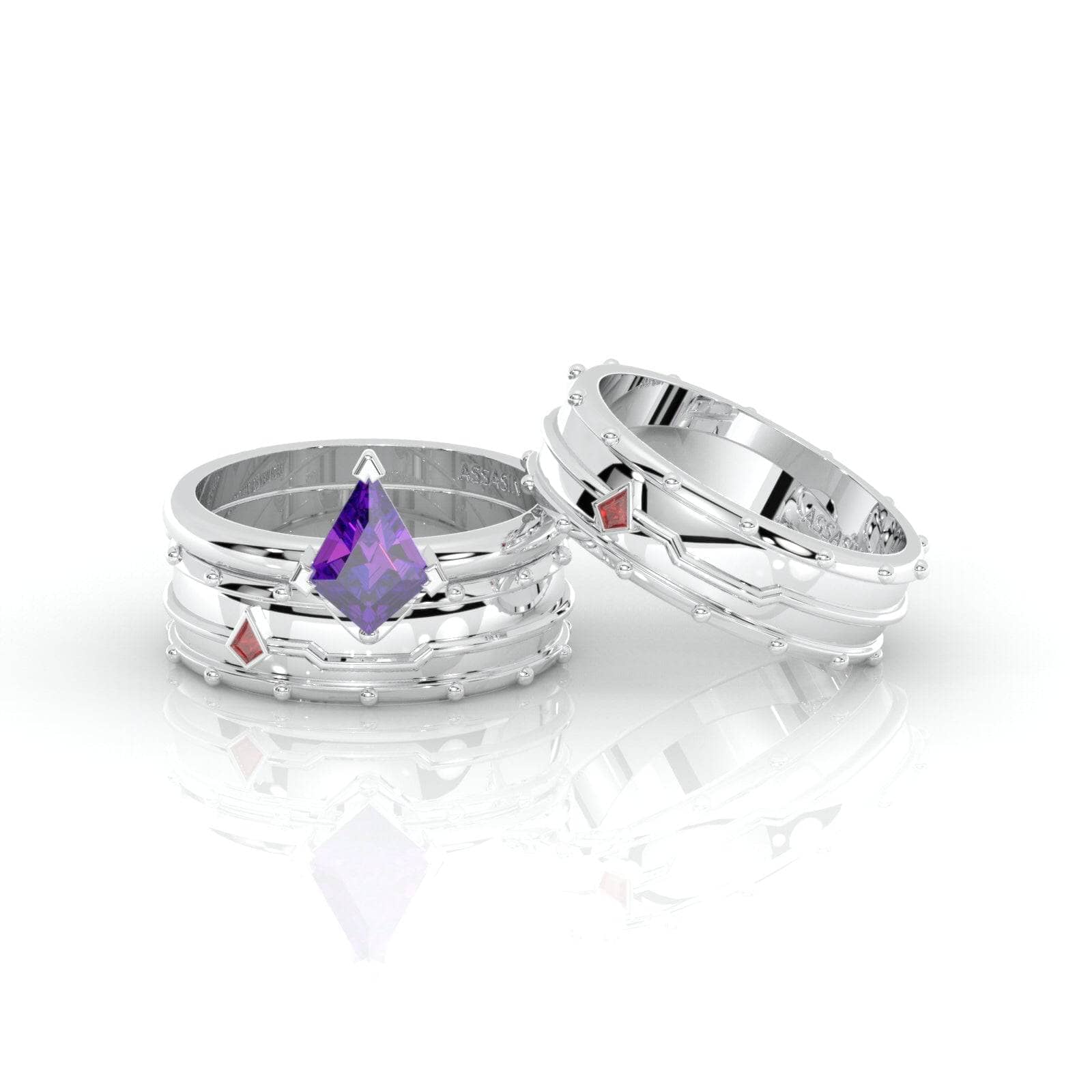Assasin's Promise Ring Band (Unisex)- 14k Yellow Gold Video Game Inspired Rings