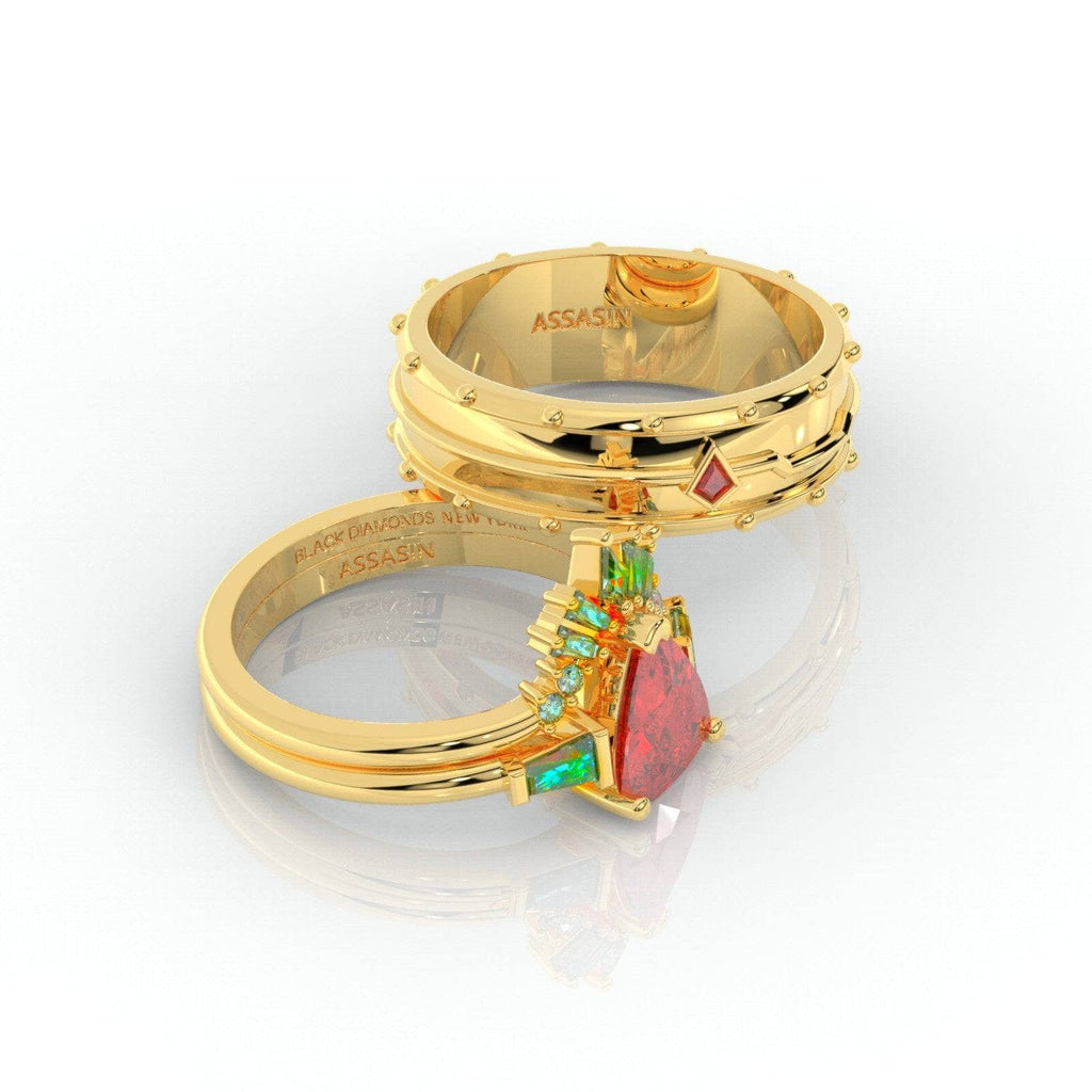 Assasin's Romance Engagement Ring (Women)- 14k Yellow Gold Video Game Inspired Rings