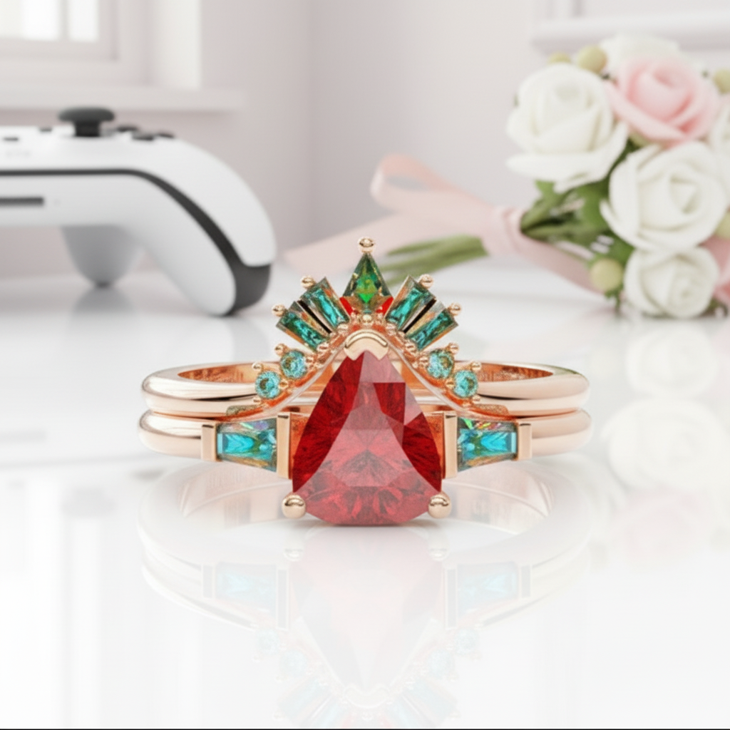Assasin's Romance Engagement Ring (Women)- 14k Yellow Gold Video Game Inspired Rings